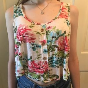 Cropped Floral Tank